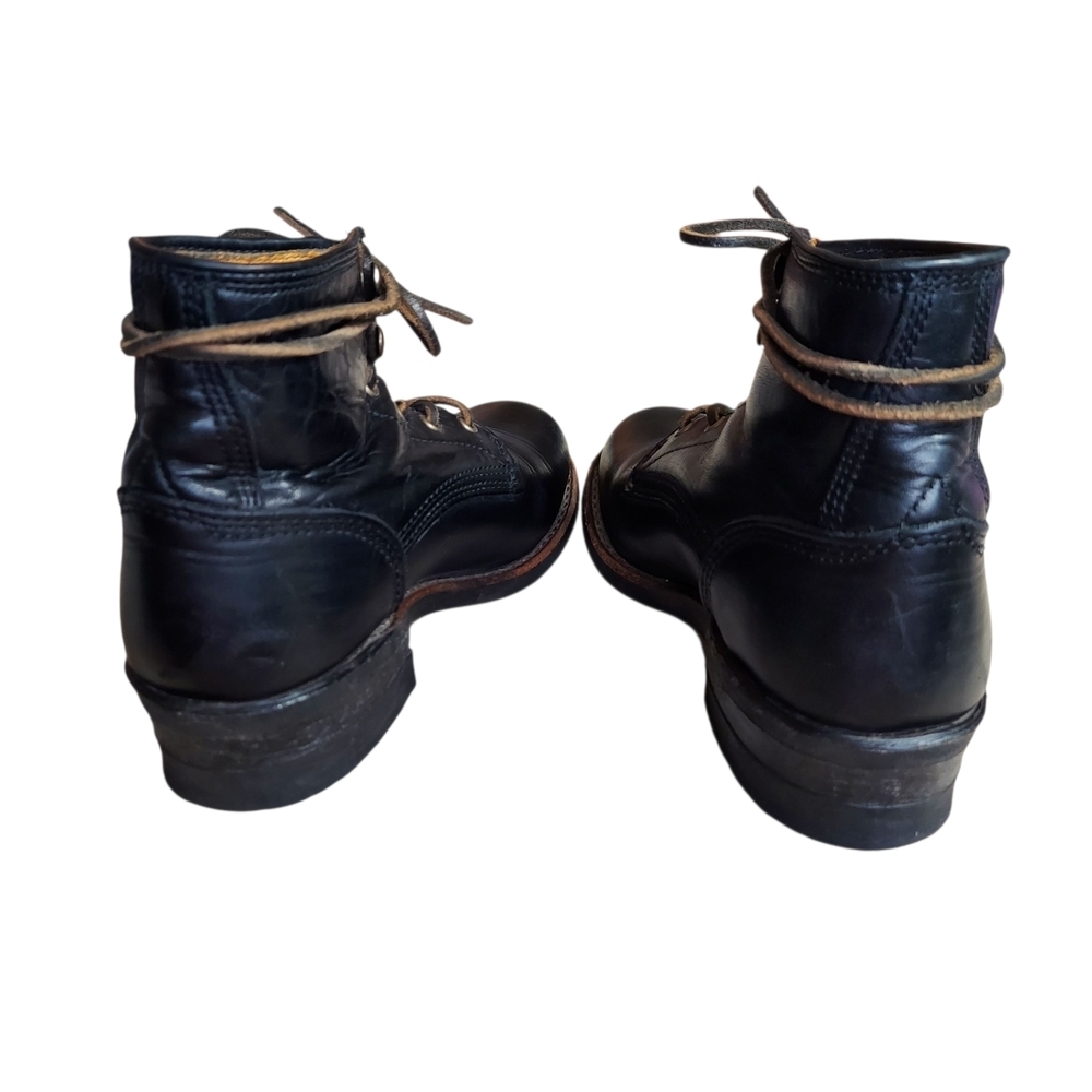 Vintage 70s Frye Women's Black Leather Lace-up Ankle Boots USA Goodyear Welt - Picture 8 of 16